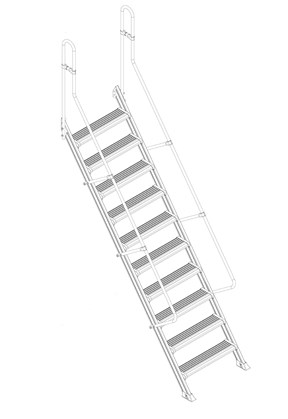 Aluminium access ladder 54°