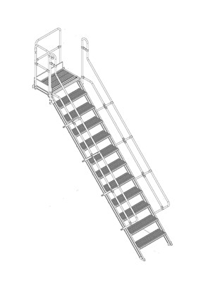 Aluminium access ladder 45°