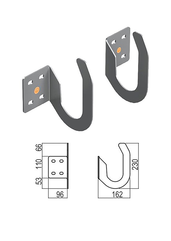 6 Ganci per scale da garage 23x25cm di dimensione e capacità di