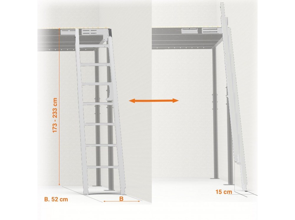 Scala salvaspazio per soppalchi 54° - Scale per soppalchi