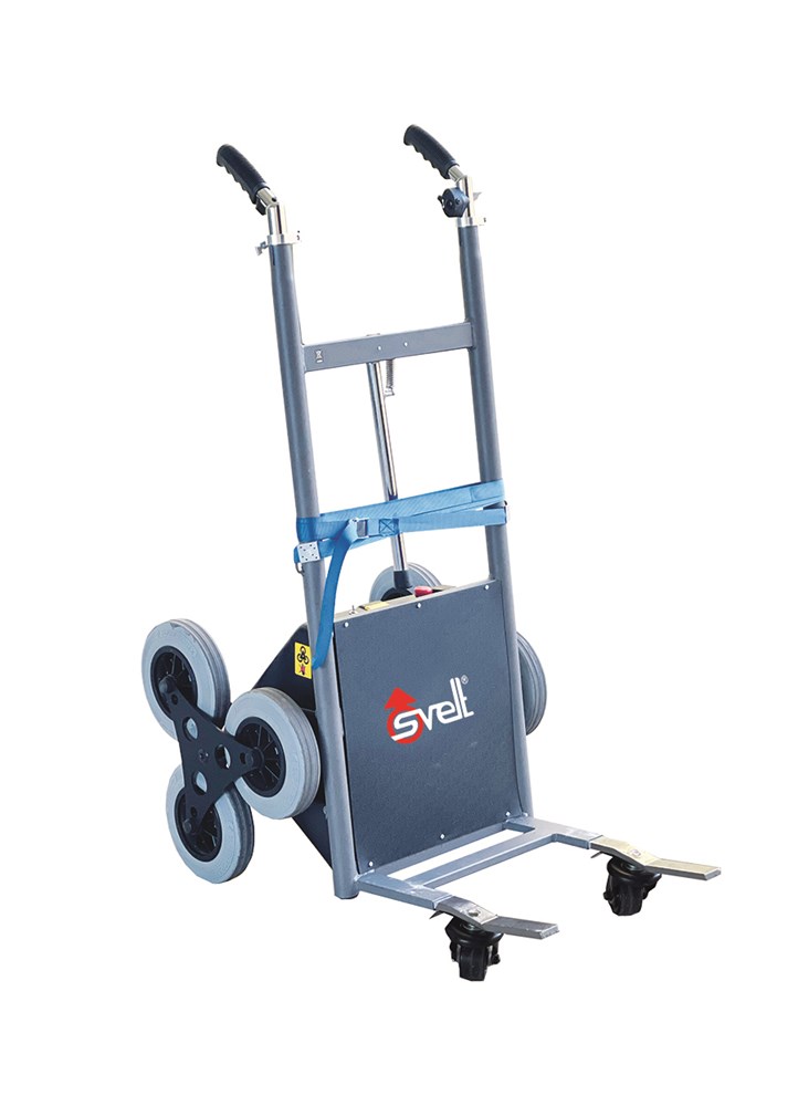 Carrello saliscale in acciaio con 3 ruote a stella 250 kg 