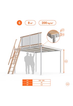 SOPPALCO IN ACCIAIO TS8 SCALA LEGNO